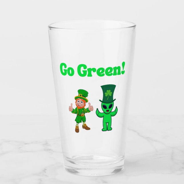 Verre Devenez écolo Leprechaun & Alien (Devant)