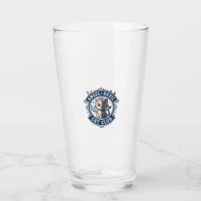 Verre Diable Ange Chat Idée Cadeau pour Maman Chat - Dia (Devant)