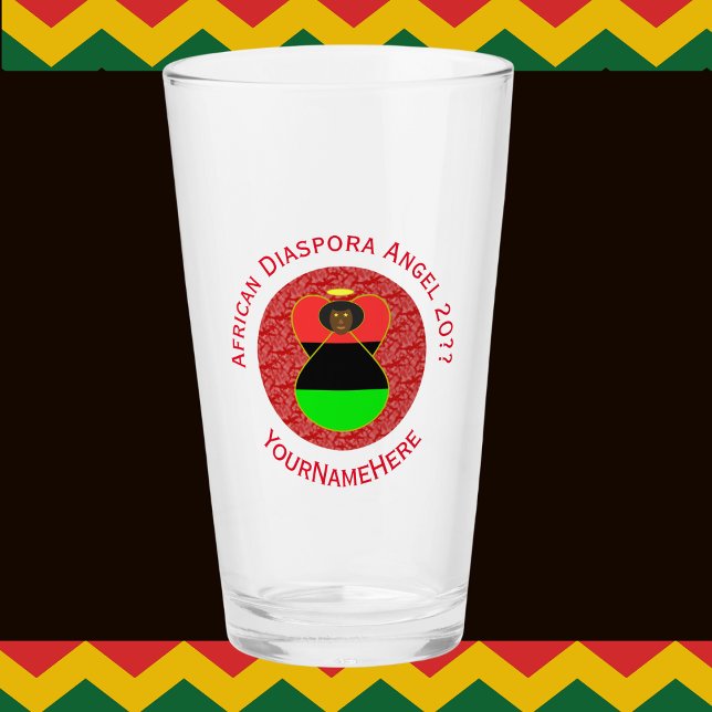 Verre Diaspora africaine Angel Rouge Bière personnalisée (Créateur téléchargé)