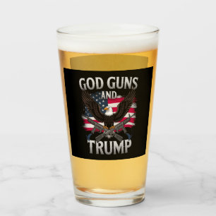 Verre Dieu Armes Et Trump Aigle Drapeau Américain Vintag