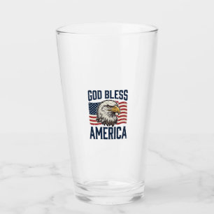 Verre Dieu bénisse l'Amérique Aigle Design vectoriel pat