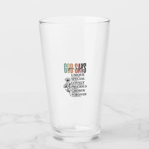 Verre Dieu dit que vous êtes fleur de foi conception de