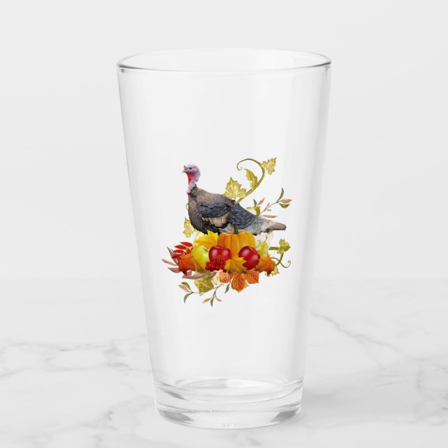 Verre Dinde de récolte d'automne / Action de grâce Pint  (Devant)