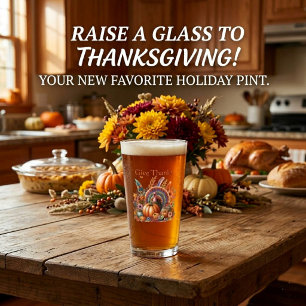Verre Dinde de Thanksgiving Bohème Floral Automnal