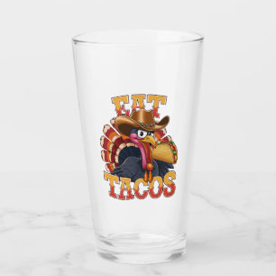Verre Dinde de Thanksgiving Manger des Tacos Drôle Mexi