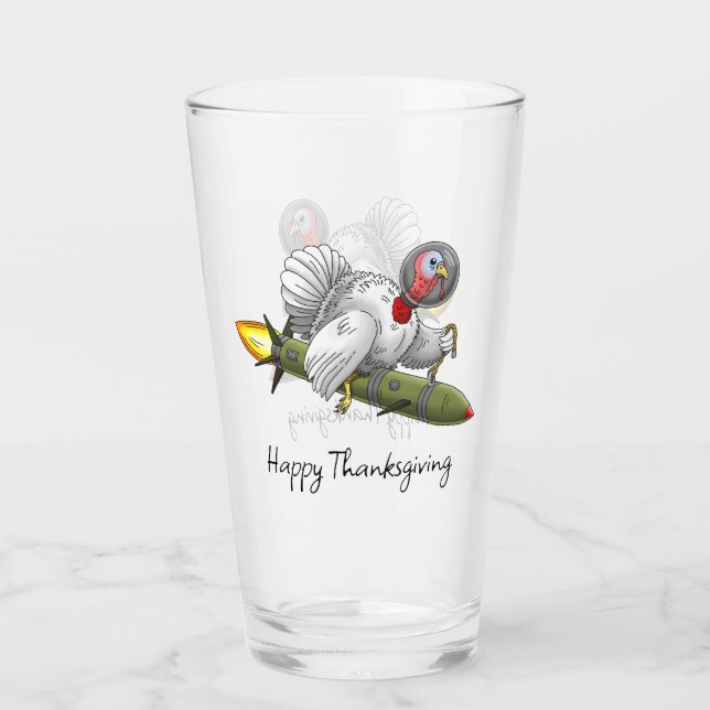 Verre Dindon de fusée de Thanksgiving (Devant)