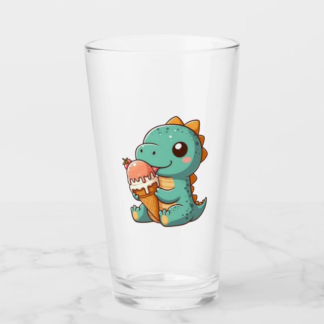 Verre Dino mignonne de glace mangeur (Devant)