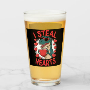 Verre Dinosaure de la Saint-Valentin Je vole les cœurs A