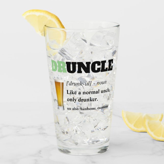 Verre Dire drôle - Oncle fou de Drunny (Devant glace)