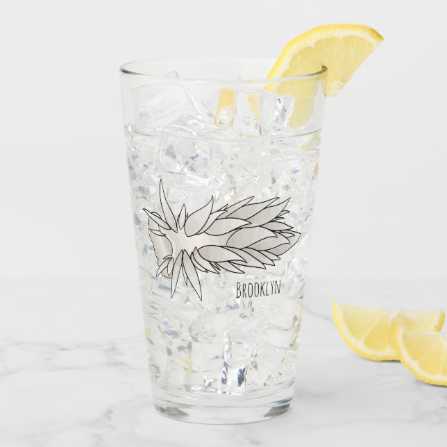 Verre Dirona albolineata nudibranche dessin animé (Dos glace)