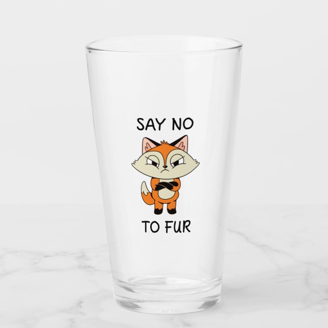 Verre Dites non à Fur - Triste Fox (Devant)