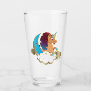 Verre Divine la licorne Lune et nuages