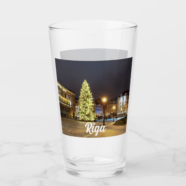 Verre Dôme Carré avec sapin de Noël à Riga (Devant)