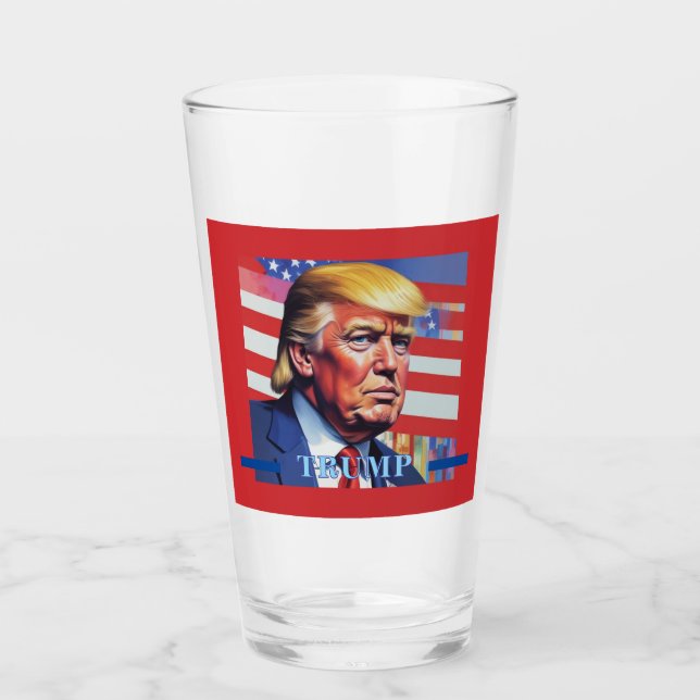 Verre Donald Trump Pop Art (Devant)