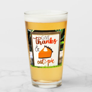 Verre Donnez Merci et mangez la tarte Thanksgiving