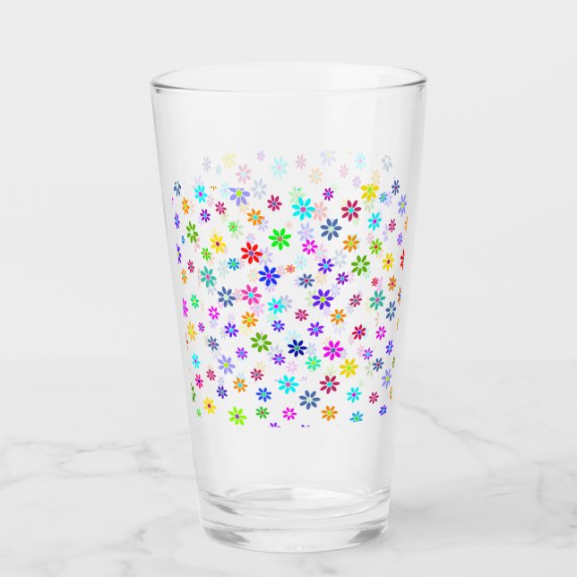 Verre Douche à fleurs - motif de couleur 1 (Devant)