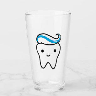 Verre Doux dent souriante avec dentifrice