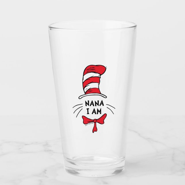 Verre Dr Seuss | Chat dans le Casquette - Nana Je suis (Devant)