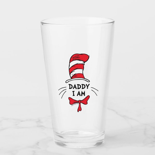 Verre Dr Seuss | Chat dans le Casquette - Papa Je suis (Devant)