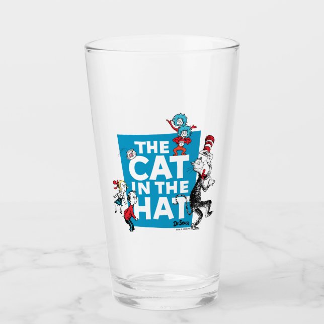 Verre Dr Seuss | Chat dans le logo du Casquette - Caract (Devant)