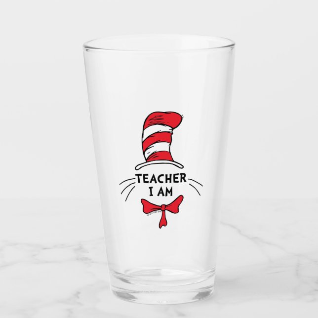 Verre Dr Seuss | Chat en Casquette - Enseignant Je suis (Devant)
