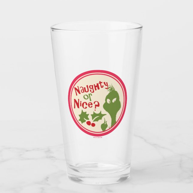Verre Dr Seuss | Grinch - Naughty ou Nice ? (Devant)