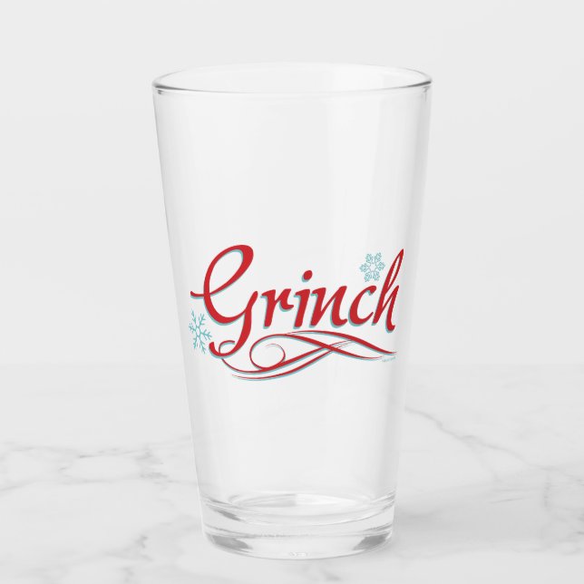 Verre Dr. Seuss | Grinch - Script Rouge et Bleu (Devant)