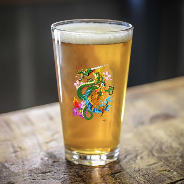 Verre Dragon chinois vert Koi (Créateur téléchargé)