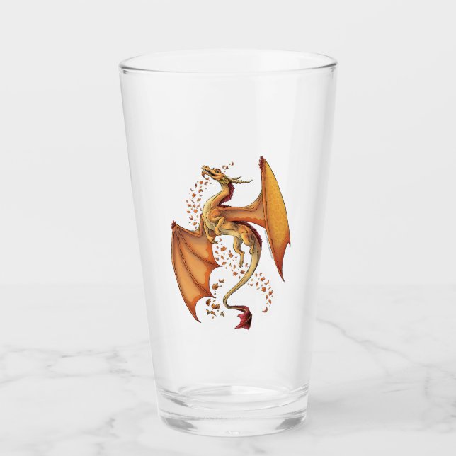 Verre Dragon d'Orange d'Automne Nature Imaginaire Art (Devant)