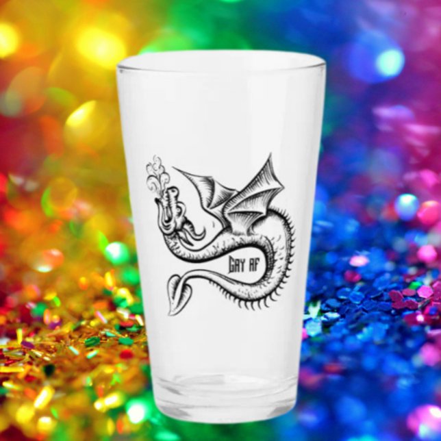 Verre Dragon Noir Gay AF (Créateur téléchargé)