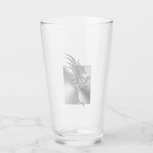 Verre Dragon oriental à l'air bossé (Devant)