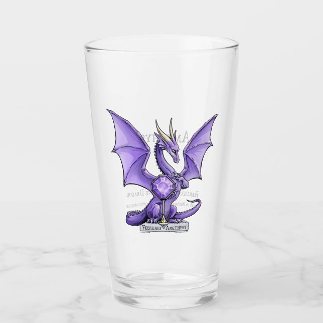 Verre Dragon pourpre : Améthyste en pierre de naissance  (Devant)