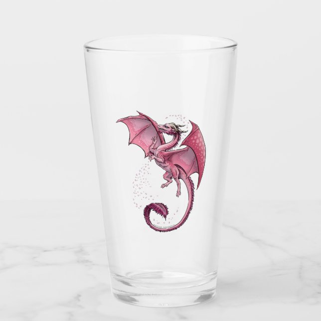 Verre Dragon rose du printemps Nature Imaginaire Art (Devant)