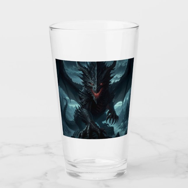 Verre Dragon sombre et médiéval (Devant)