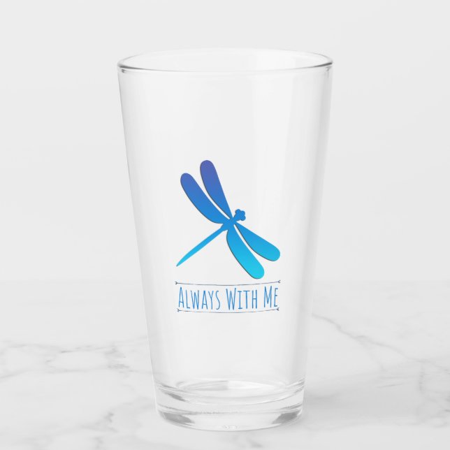 Verre Dragonfly - Always with Me - Blue - Glass Tumbler (Devant)
