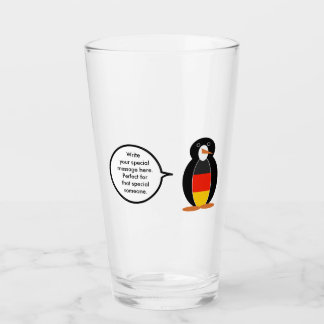 Verre Drapeau allemand Parlant Mme Penguin Personnalisé