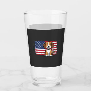 Verre Drapeau Américain Chien Patriote Vector