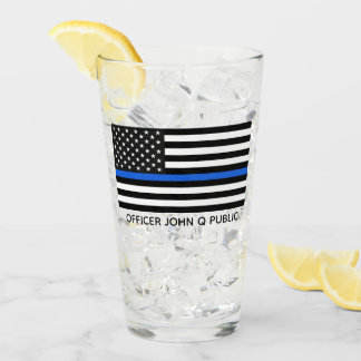 Verre Drapeau américain de ligne bleue mince personnalis