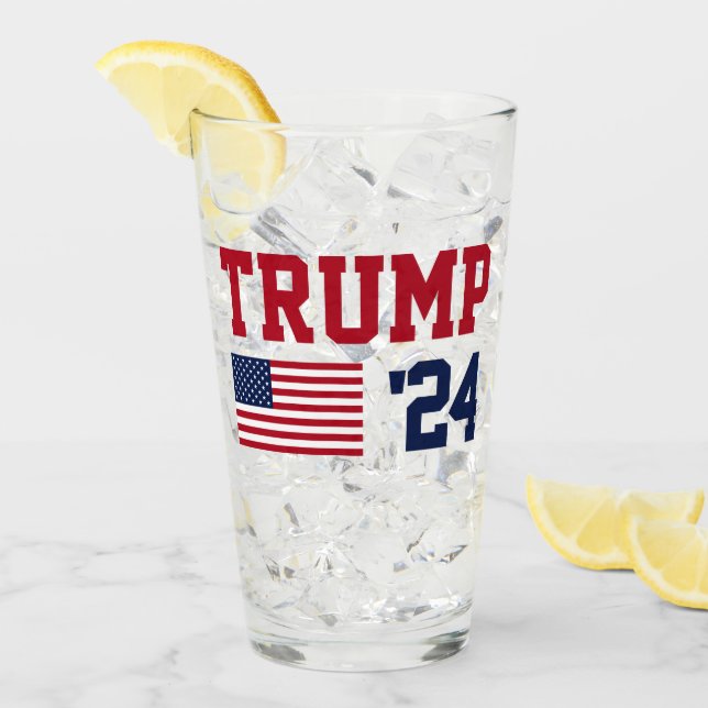Verre Drapeau américain Donald Trump 2024 (Devant glace)