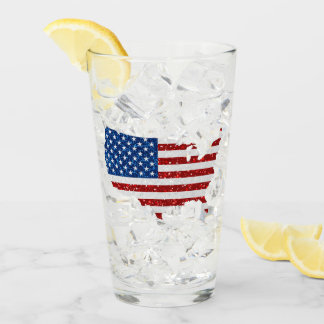 Verre Drapeau américain étoiles et bandes 4 juillet Pail