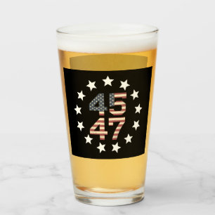 Verre Drapeau américain vintage Trump 45 47 étoiles USA