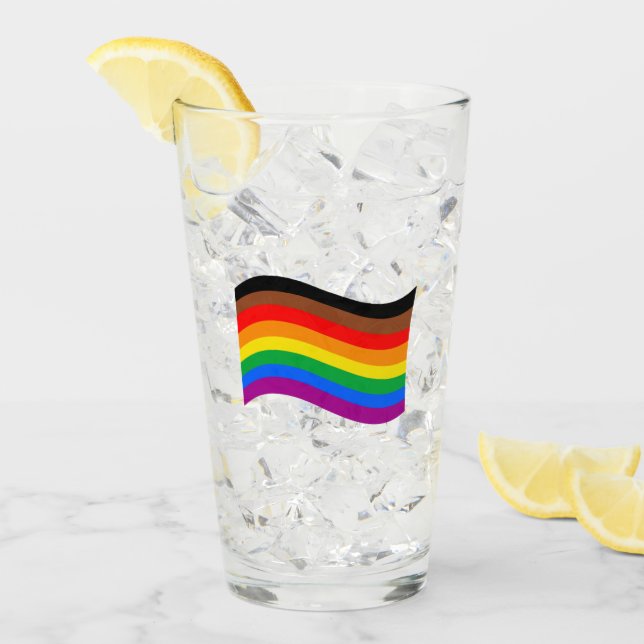 Verre Drapeau arc-en-ciel de Philly Pride (Devant glace)