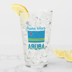Verre Drapeau Aruba Aruba Personnalisation bleue Boisson