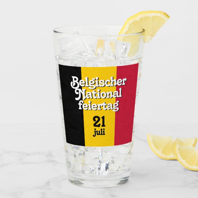 Verre Drapeau belge allemand Belgischer (Dos glace)