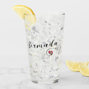 Verre Drapeau Bermudes En Coeur