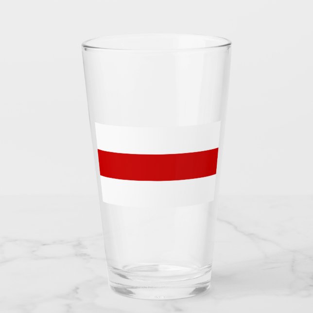 Verre Drapeau biélorusse (rouge et blanc) (Devant)