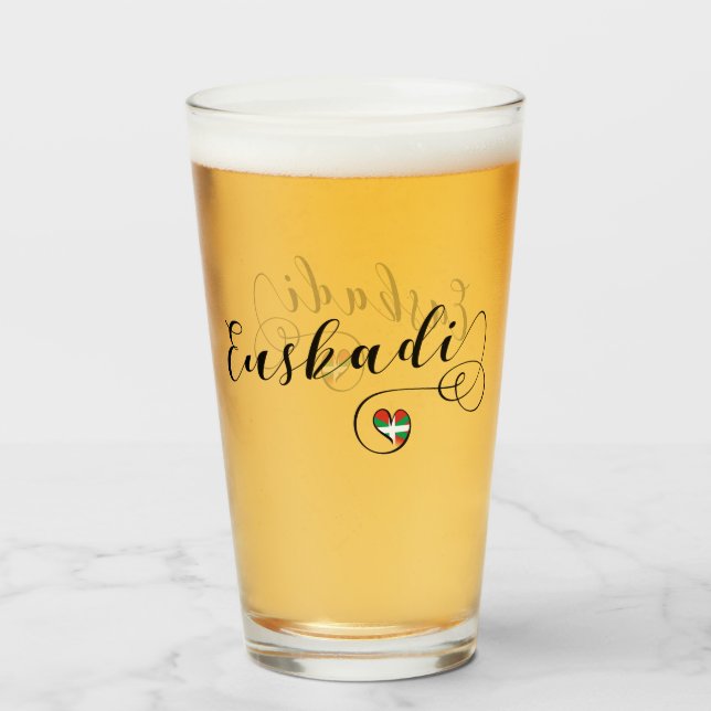 Verre Drapeau cardiaque Euskadi, Pays basque (Devant (rempli))