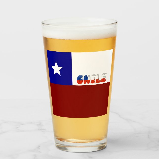Verre Drapeau chilien (Devant (rempli))