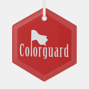 Verre Drapeau Colorguard Texte Ornement en céramique