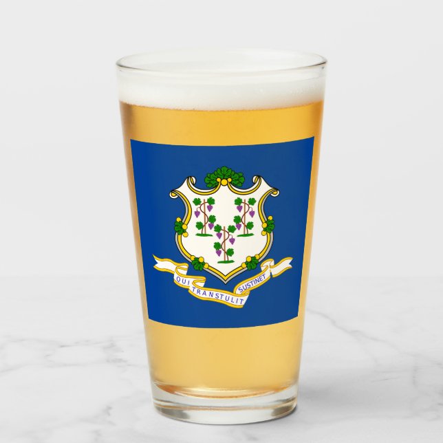 Verre Drapeau Connecticut (Devant (rempli))